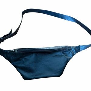 Unique Vintage Black Leather Waist Bag